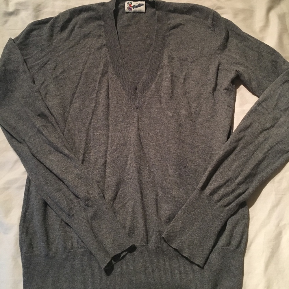 Wallace by Madewell grey V-Neck Sweater